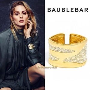 New Baublebar x Olivia Palermo Billow Cuff Statement Bangle Bracelet Gold